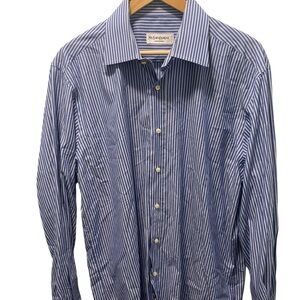 Yves Saint Laurent Blue and white striped dress shirt